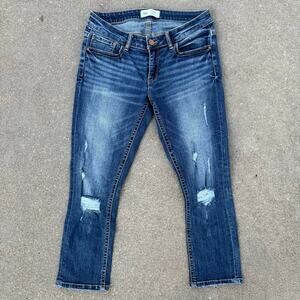 Buckle BKE Stella 29 Slim Fit Low Rise Ankle Crop Capri Blue Jeans ABK2027